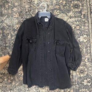 Princess Polly Black Oversized Button-Up Jacket
